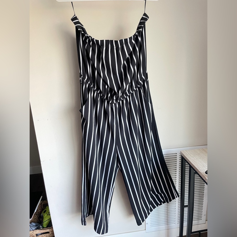 black and white jumpsuit